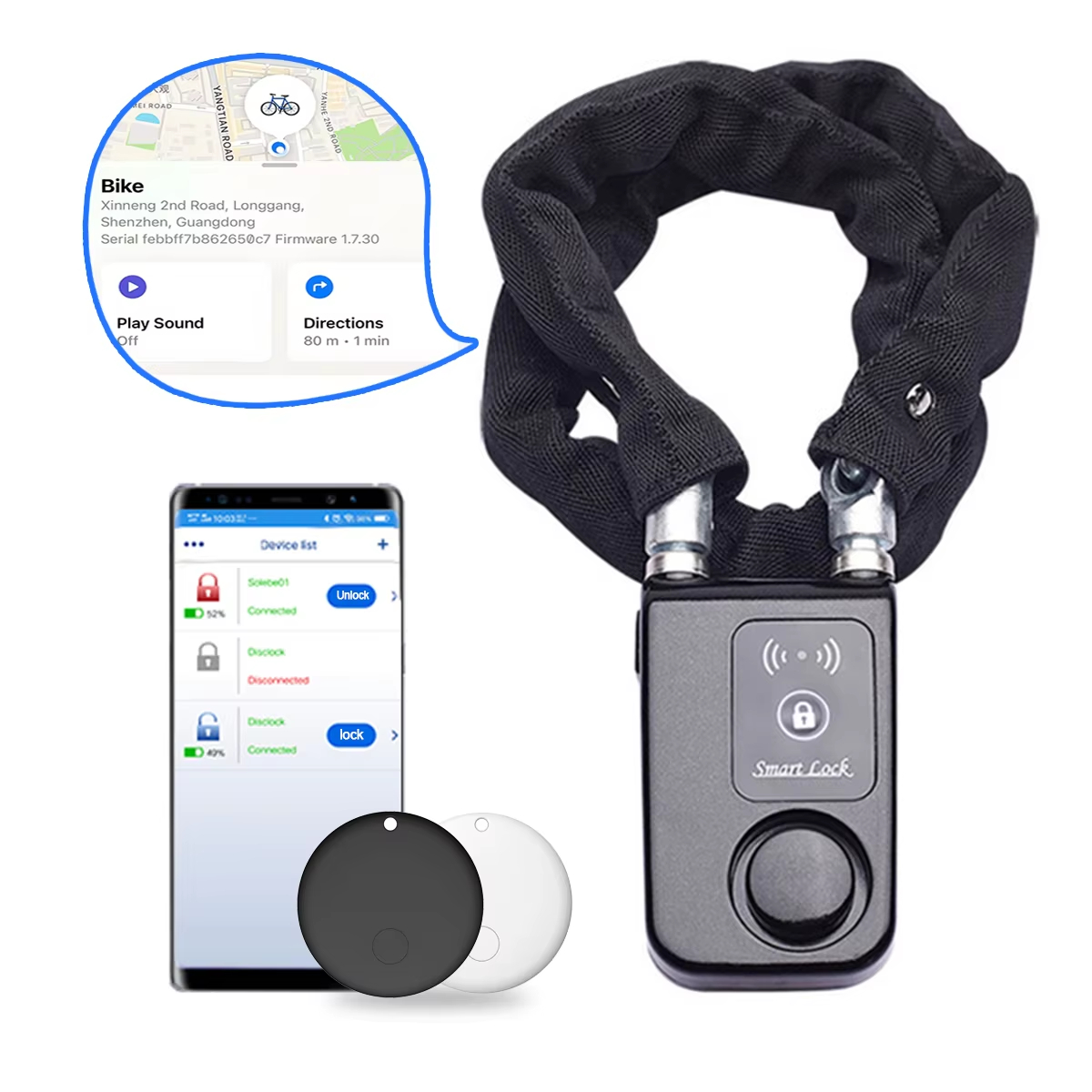 Smart Home Hub Apple - Antivol de chaîne de vélo 110