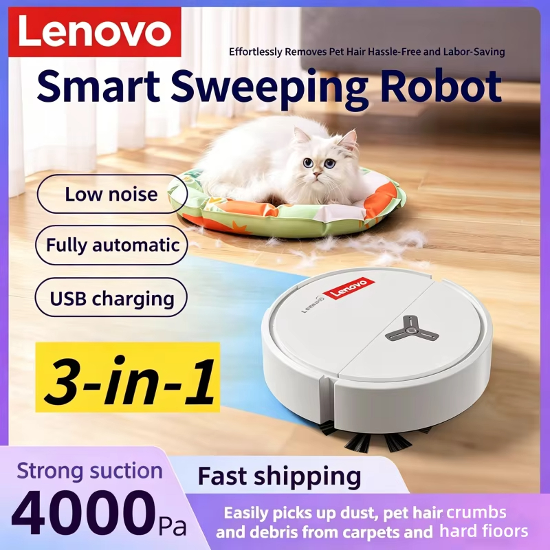 Smart Home Ac - Robot aspirateur intelligent 3-en-1 Lenovo 4000Pa