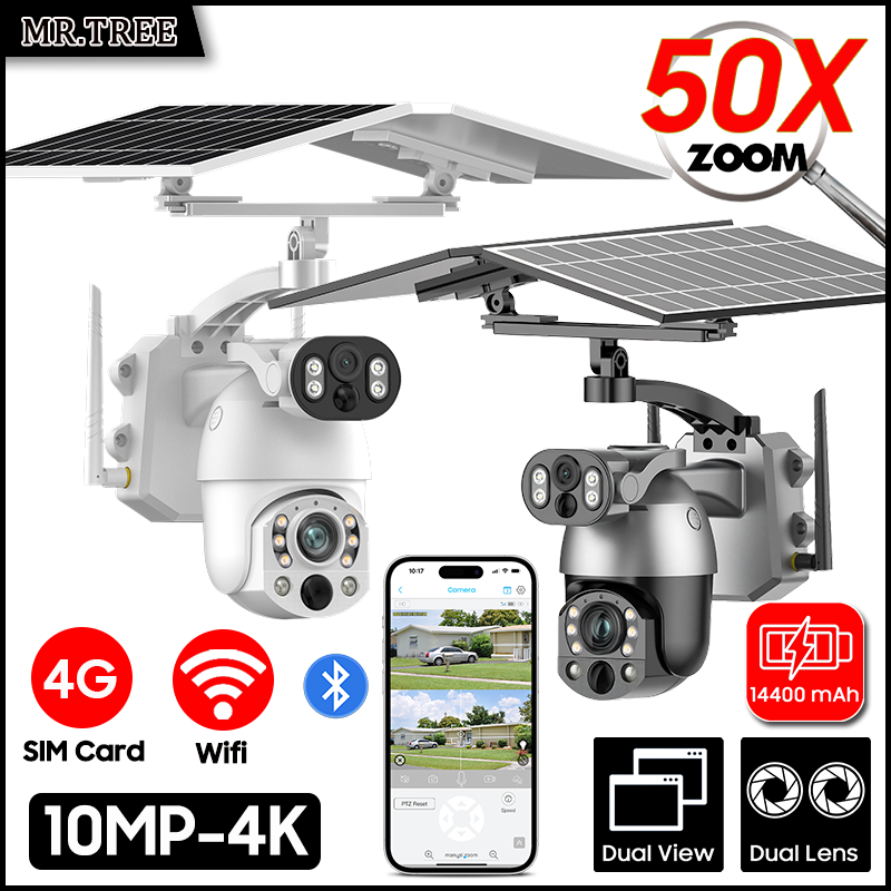 Smart Home Outdoor Camera - Caméra de surveillance extérieure solaire PTZ