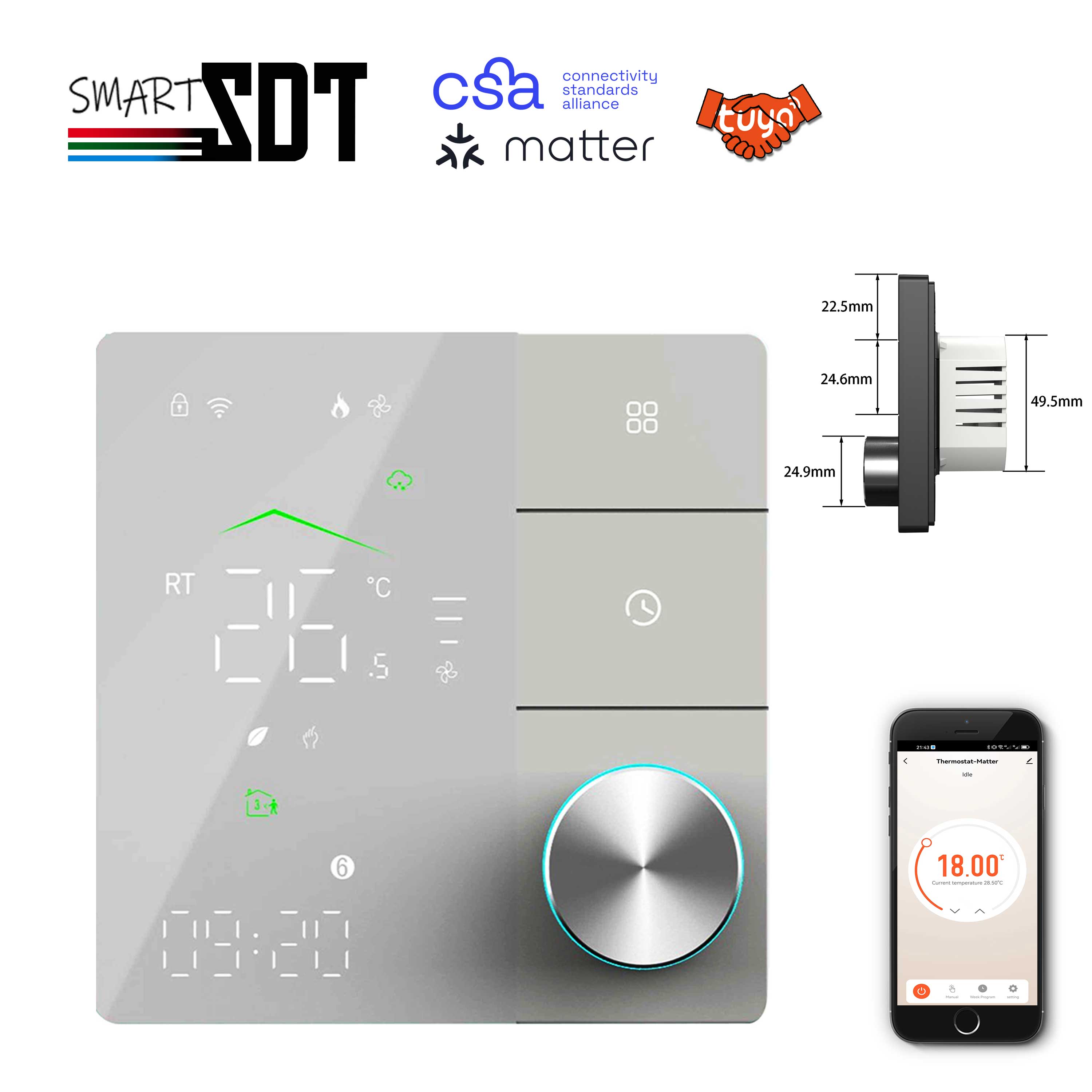 Smart Home Hub Apple - Thermostat chauffant compatible ZIGBEE, protocole WIFI,