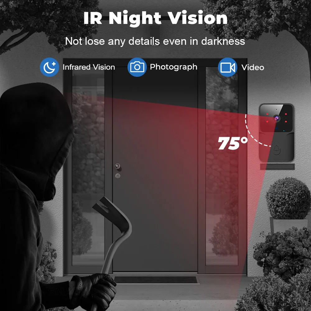 Sonnette vidéo Wi-Fi 2026 1080 - Smart Home Outdoor Camera avis et prix